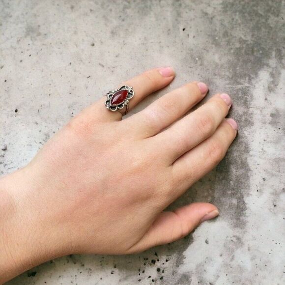 Vintage Womens Navajo Sterling Silver Handcrafted Boho Southwestern Ring Sz 5.25 - Picture 3 of 7